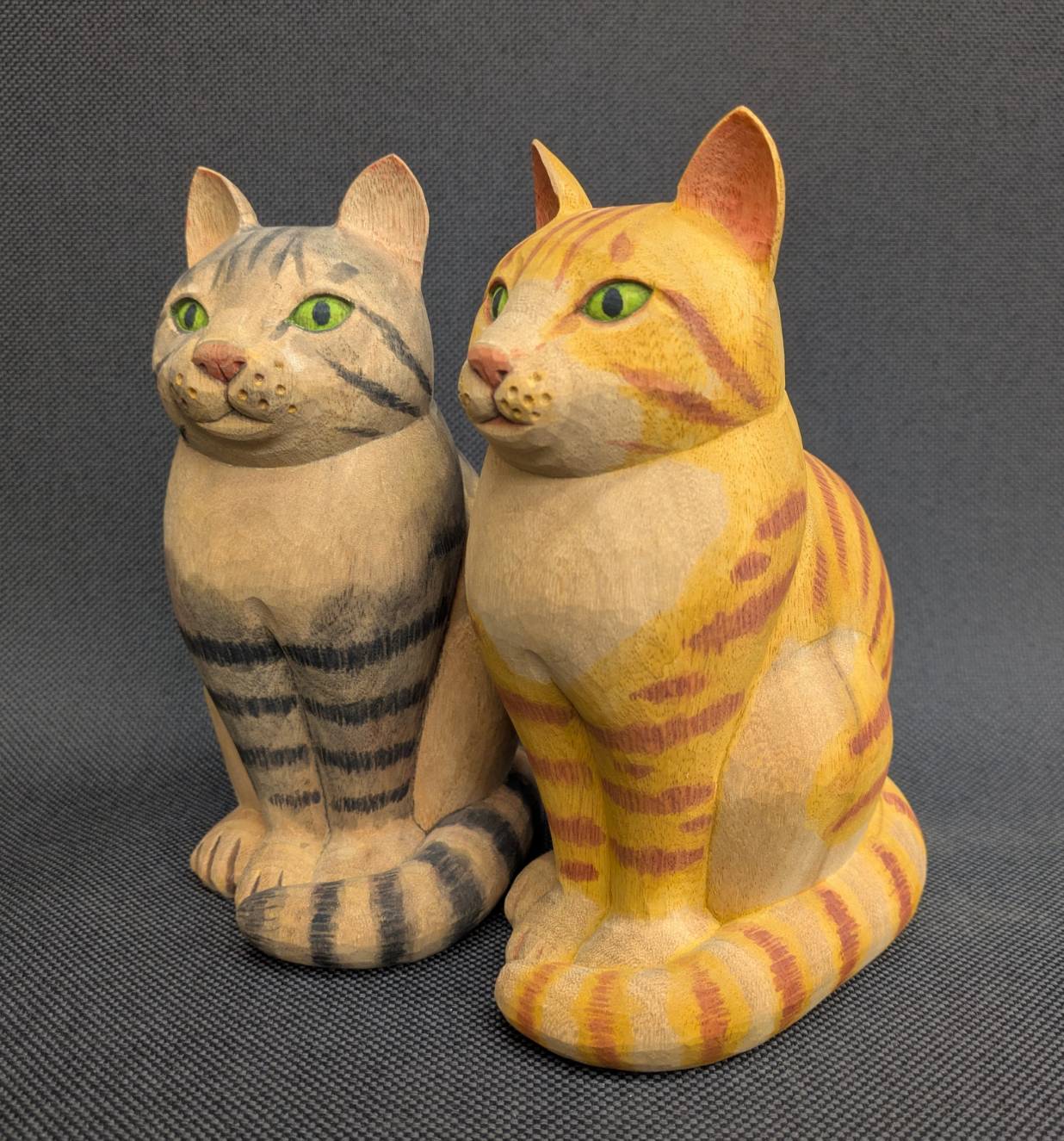 ひびきょう【井波彫刻】野中願児作 招き猫 桂材 ひびきょう【井波彫刻】野中願児作 招き猫 桂材 ひびきょう様専用【井波